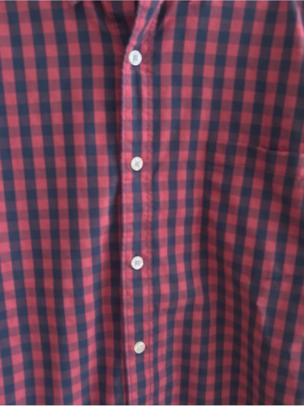 J. Crew Men’s Red & Navy Check Button-Down Performance Shirt 2XL